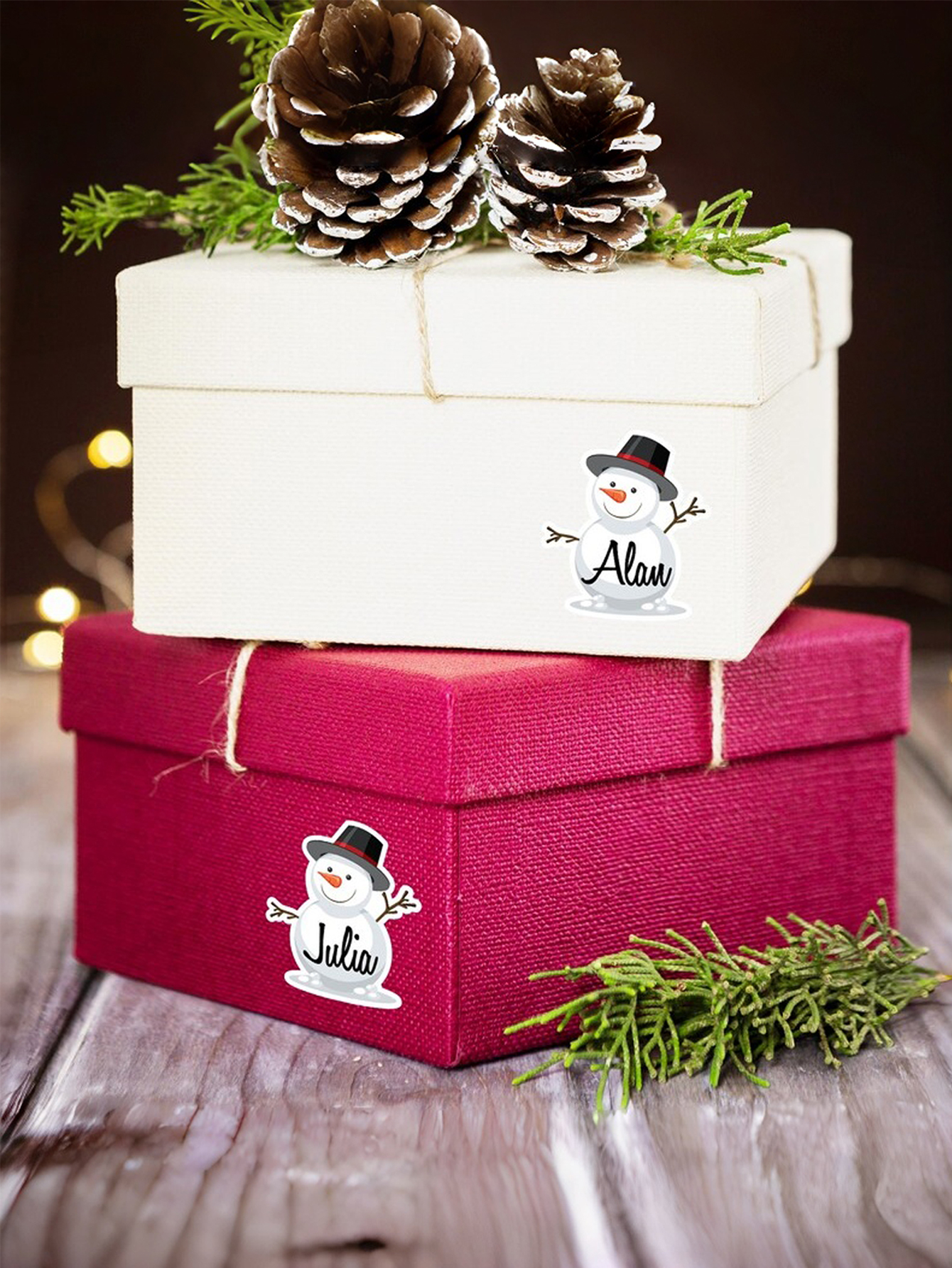 Personalized Snowman Stickers Custom Christmas Gift Stickers Holiday Sticker Labels